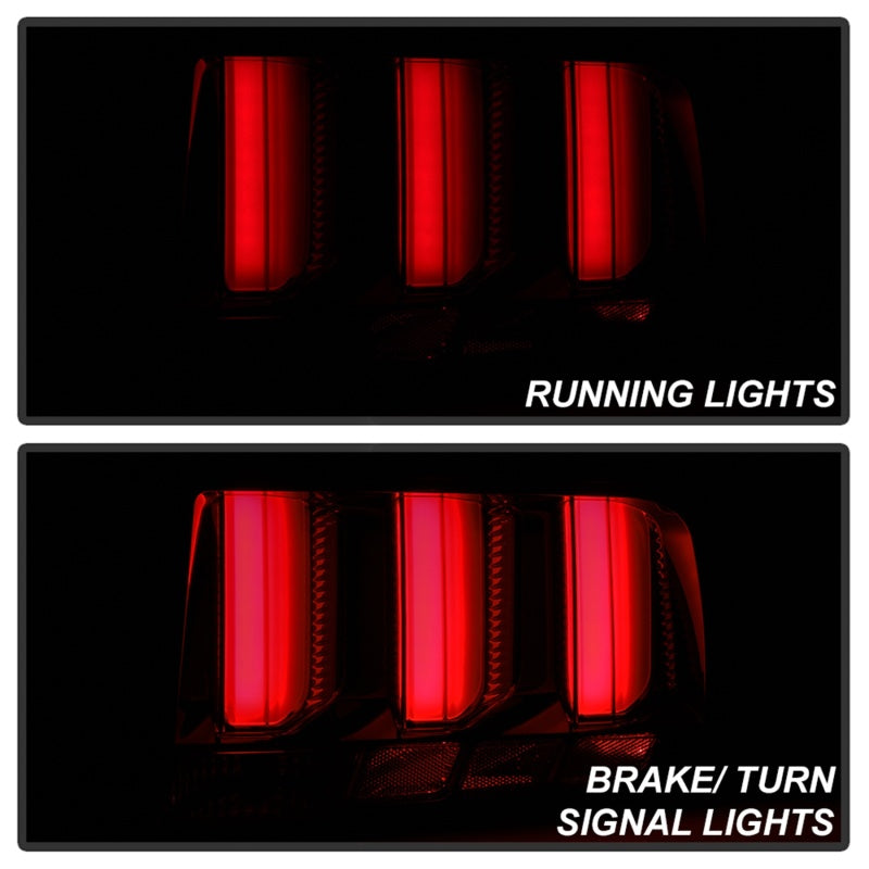 Spyder 05-09 Ford Mustang (Red Light Bar) LED Tail Lights - Smoke ALT-YD-FM05V3-RBLED-SM SPYDER