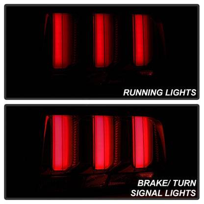 Spyder 05-09 Ford Mustang (Red Light Bar) LED Tail Lights - Smoke ALT-YD-FM05V3-RBLED-SM SPYDER