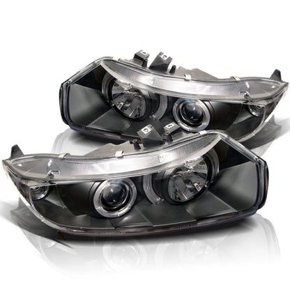 Spyder Honda Civic 06-08 2Dr Projector Headlights LED Halo Black High H1 Low H1 PRO-YD-HC06-2D-HL-BK SPYDER