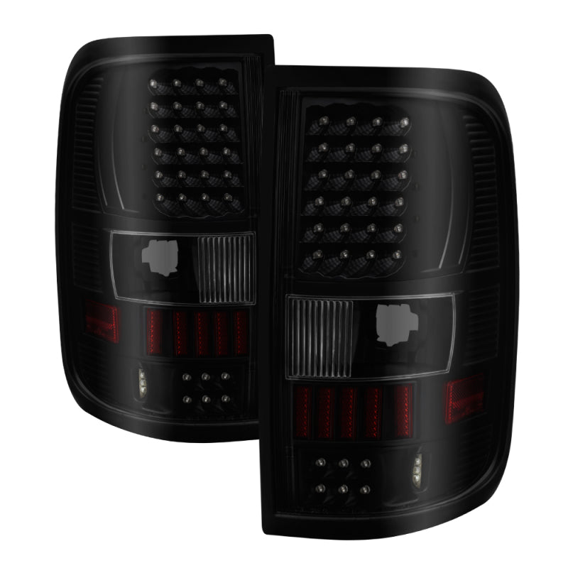 Xtune Ford F150 Styleside 04-08 LED Tail Lights Black Smoke ALT-ON-FF15004-LED-BSM SPYDER