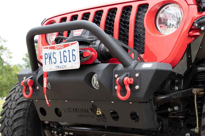 Fishbone Offroad 2018+ Jeep JL/Gladiator Wrangler JL/Gladiator Front Winch Bumper - Black Powdercoat Fishbone Offroad