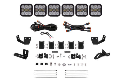 Diode Dynamics Prinsu/Sherpa Roof Racks- SS5 7-Pod CrossLink Mounting Kit - Pro White Combo