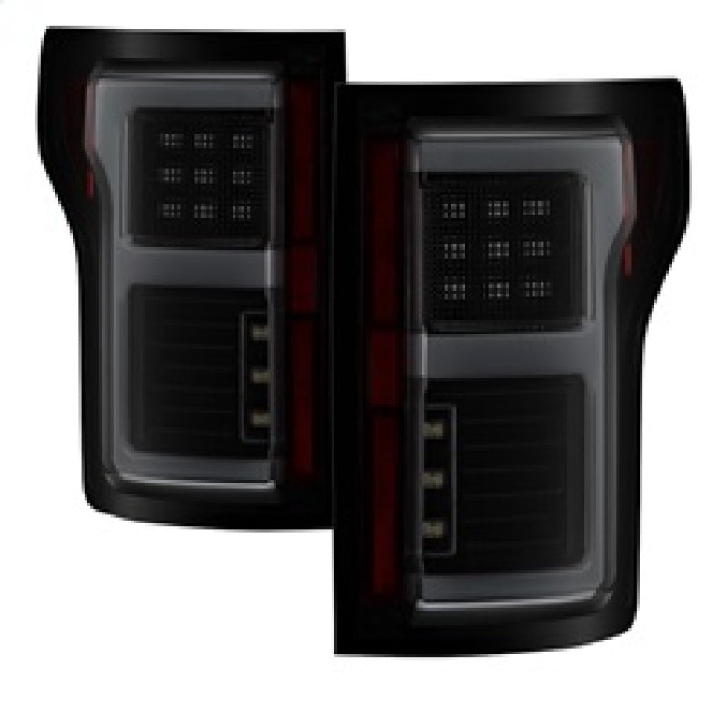 Spyder 15-17 Ford F-150 LED Tail Lights (w/Blind Spot) - Black Smoke (ALT-YD-FF15015BS-LBLED-BSM) SPYDER