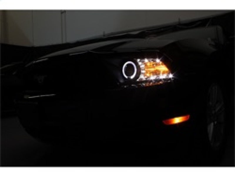 Spyder Ford Mustang 99-04 Projector Headlights LED Halo Black High H1 Low H1 PRO-YD-FM99-1PC-AM-BK SPYDER