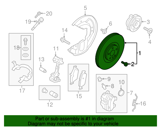 OEM VOLVO 16-17 XC90 Front Brake-Disc Rotor (31471752) X1