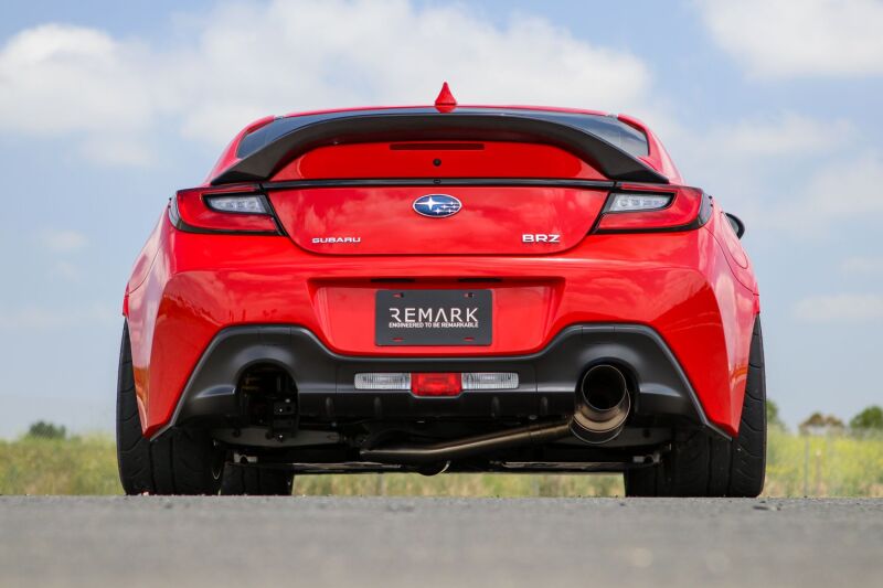 REMARK Subaru 2022 BRZ Catback Exhaust - R1 Spec Single - Exit Full Titanium Remark