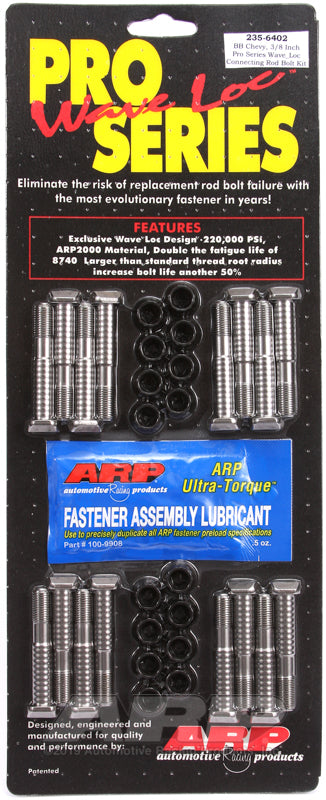 ARP BB Chevy 3/8in pro wave-loc rod bolt kit