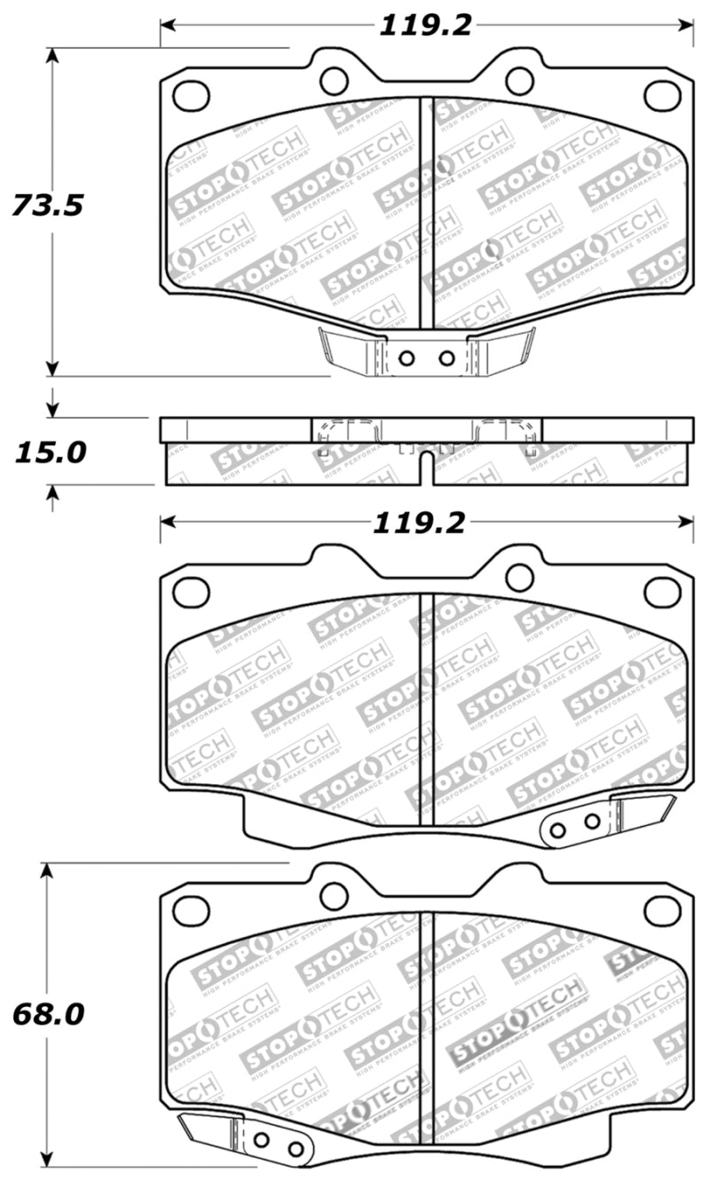 StopTech Sport Brake Pads w/Shims & Hardware - Front Stoptech