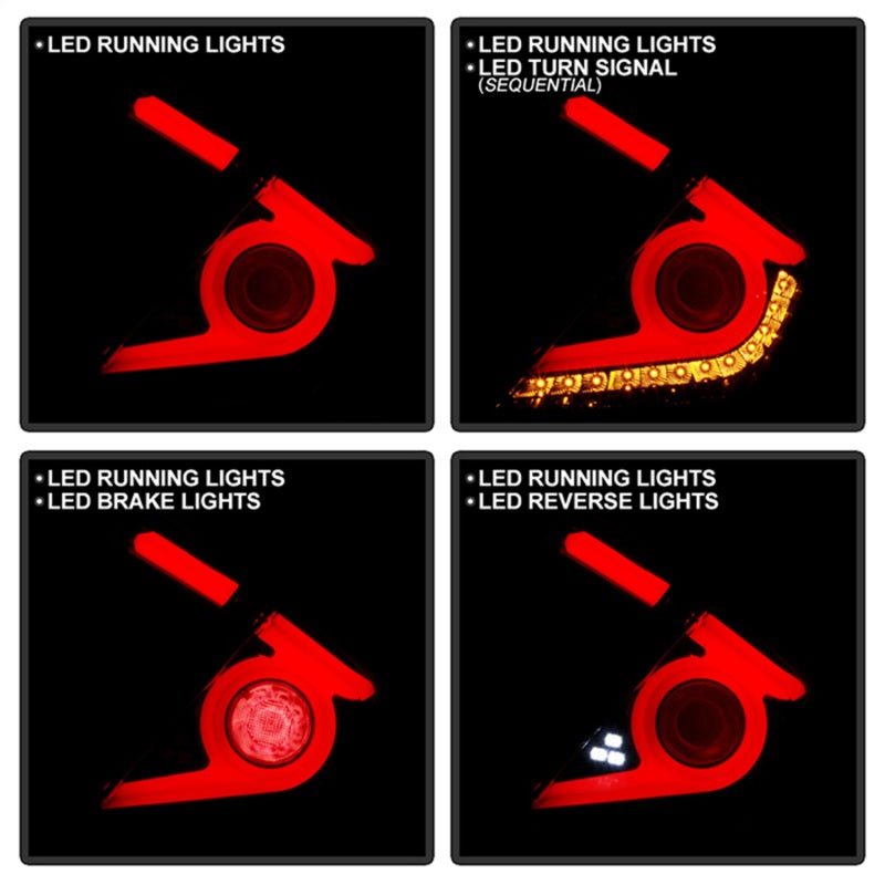 Spyder 16-19 Honda Civic 5 Door Hatchback Light Bar LED Tail Lights - Black Chrome(ALT-YD-HC16HB-BC) SPYDER