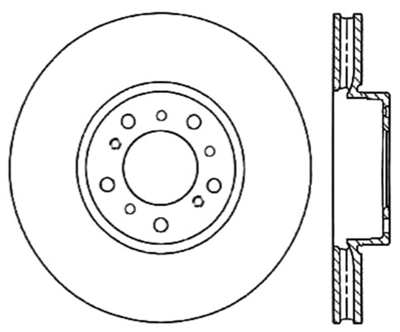 StopTech 01-06 BMW M3 Drilled Right Front CRYO Rotor Stoptech