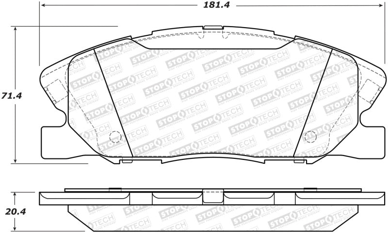 StopTech Premium Ceramic Rear Brake Pads - 308.17670