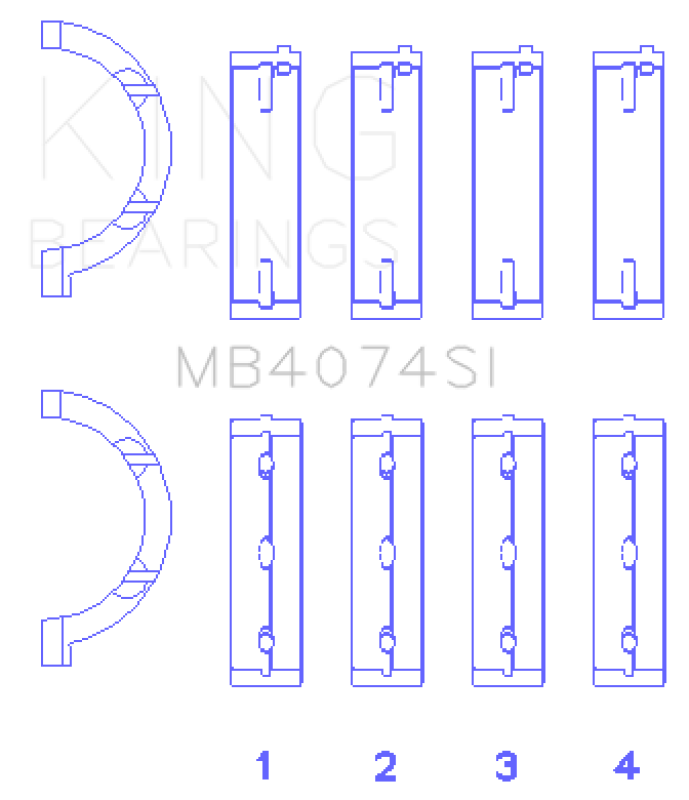 King Engine Bearings Chrysler 2.7L (Size +0.25mm) Main Bearing Set