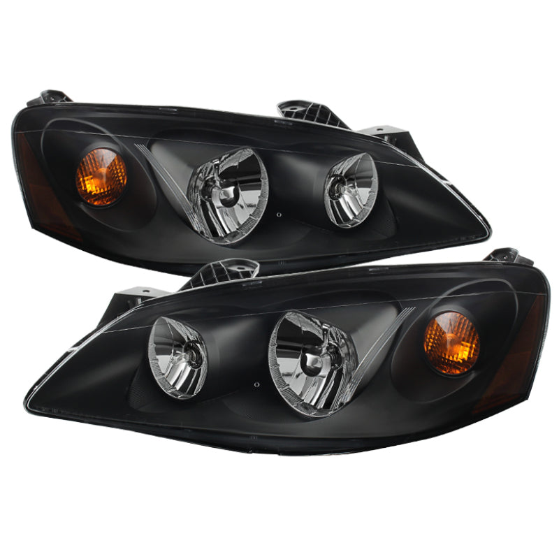 Xtune Pontiac G6 05-10 (09-10 Fit w/Amber Turn Signal) Crystal Headlights Black HD-JH-PG605-AM-BK SPYDER