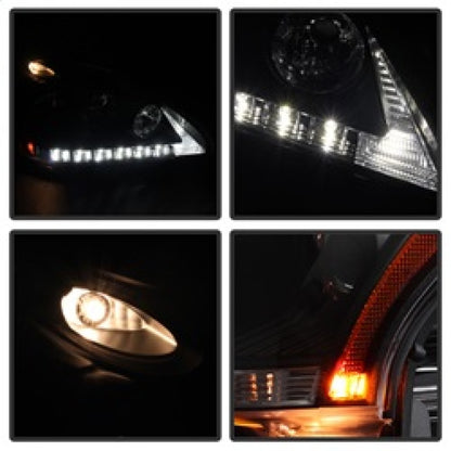 Spyder Lexus RX330 2004-2006 Projector Headlights Halogen Model- DRL LED Blk PRO-YD-LRX35004-DRL-BK SPYDER