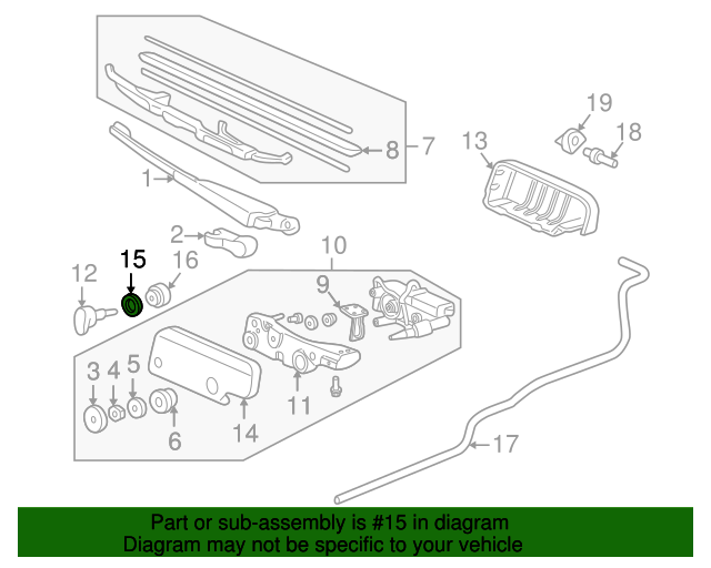 Genuine OEM Honda 1992-95 Civic Hatchback Strut Hardware (90105-SR3-000) X1