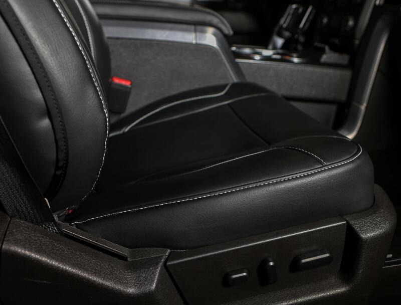 PRP 12-14 Ford Raptor Front Seat Covers (Pair) - Black w Silver Stitch B068-06