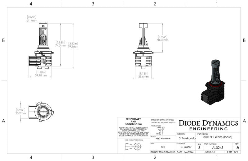 Diode Dynamics 9005/9011/H10 Yellow SL2 LED Bulbs (pair) Diode Dynamics