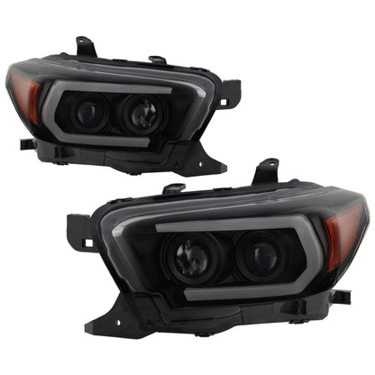 Spyder Toyota Tacoma 16-18 (TRD Model Only) Projector Headlights Black Smoke PRO-YD-TT16V1-SEQ-BSM SPYDER
