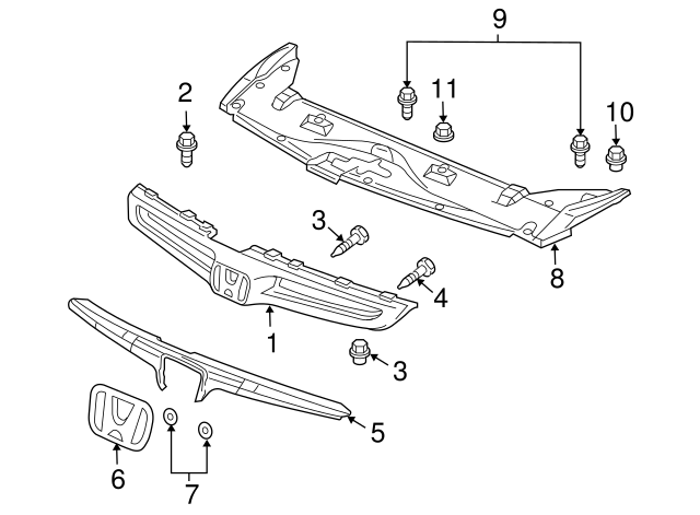 OEM Honda Grille Mounted Chrome Honda H Emblem Nameplate (75700-S9A-G00) X1