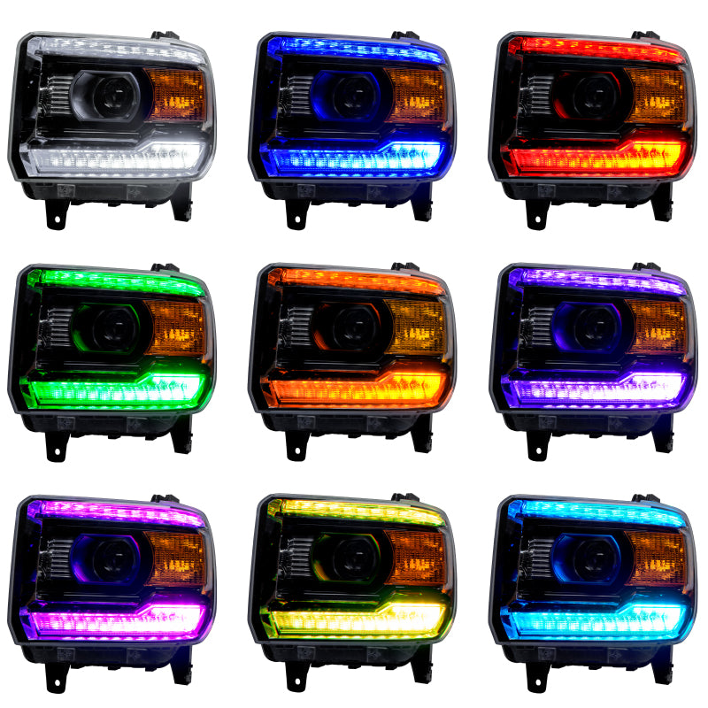 Oracle 14-15 GMC Sierra Headlight DRL Upgrade Kit - ColorSHIFT w/ Simple Controller ORACLE Lighting