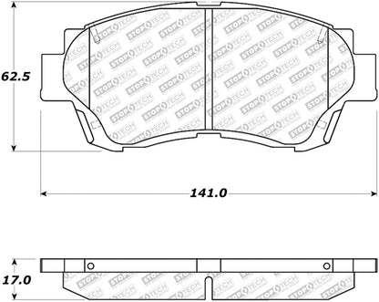 StopTech Street Disc Rear Brake Pads - 305.04760 Stoptech