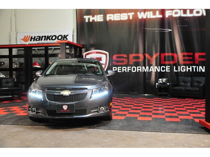 Spyder Chevy Cruze 11-14 Projector Headlights LED Halo -DRL Blk High H1 Low H7 PRO-YD-CCRZ11-DRL-BK SPYDER