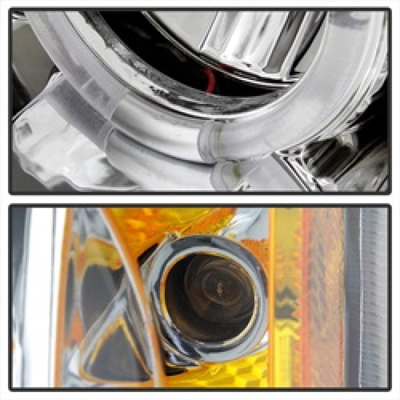 Spyder Chevy Silverado 1500 03-06 Projector Headlights LED Halo LED Ambr Reflctr Ch PRO-YD-CS03-AM-C SPYDER