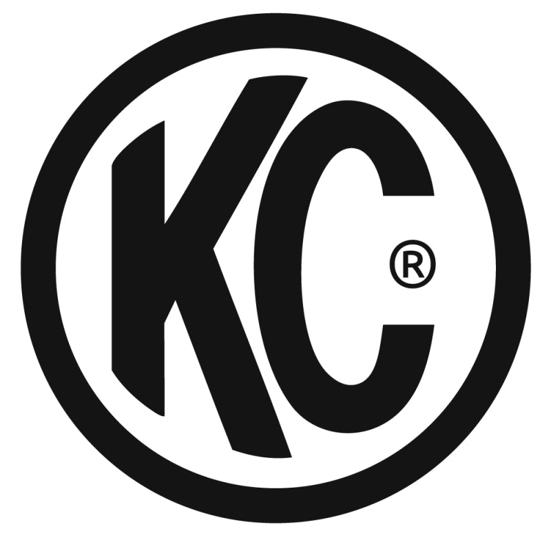 KC HiLiTES 5in. Round ABS Stone Guard for Apollo Lights (Single) - Black w/White KC Logo