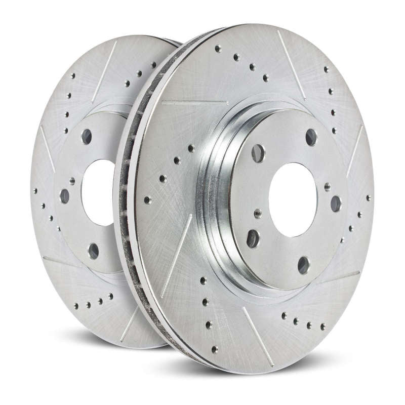 Power Stop 11-19 Ford Fiesta Front Evolution Drilled & Slotted Rotors - Pair PowerStop