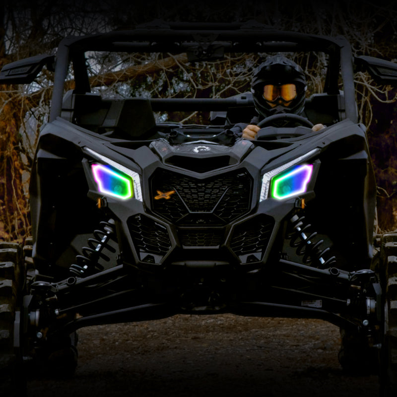 Oracle 17-21 Can-Am Maverick X3 Dynamic RGB+W Headlight Halo Kit - ColorSHIFT - Dynamic