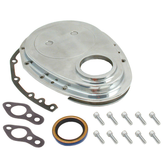 Spectre Timing Chain Cover Timing Chain Sb Chevrolet Polished Aluminum - 4935