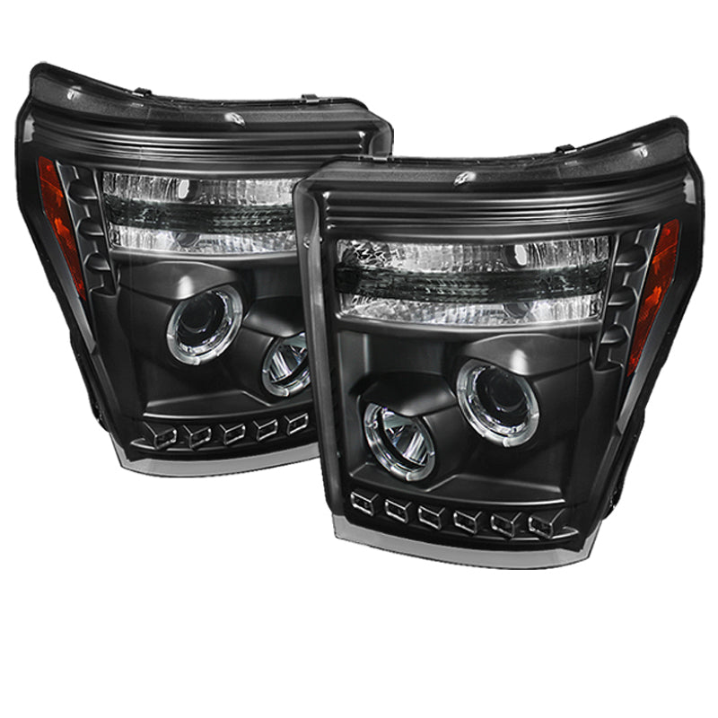Spyder Ford Super Duty 11-15 Projector Headlights CCFL Halo DRL Blk Low 9006 PRO-YD-FS11-CCFL-BK SPYDER