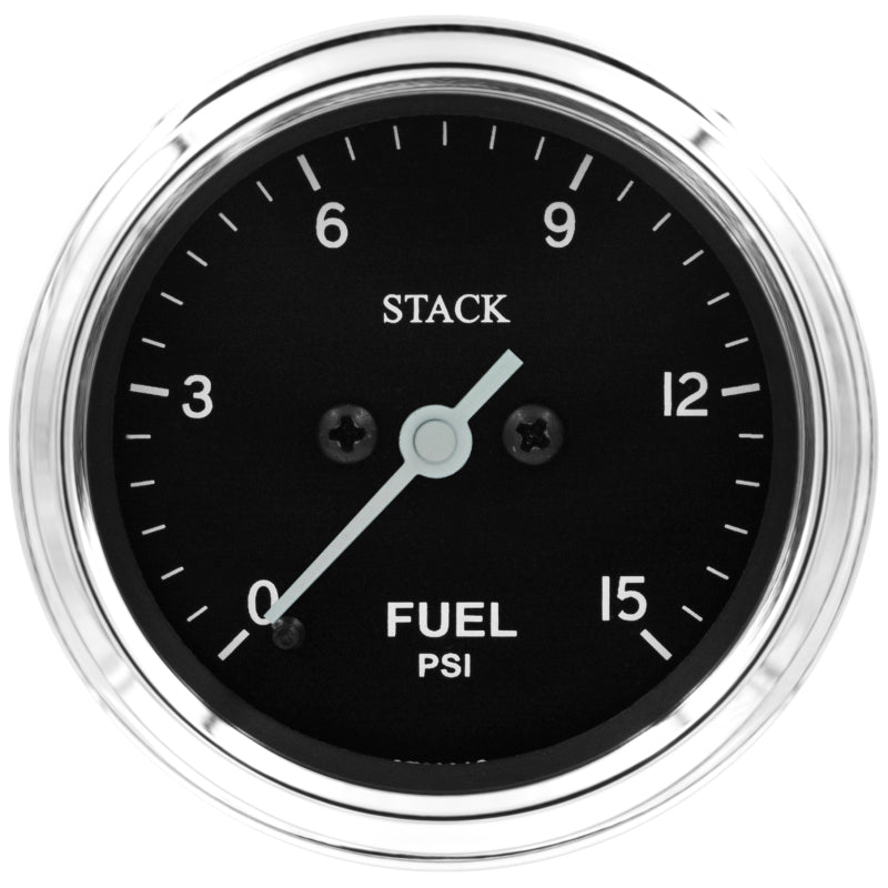 Autometer Stack 52mm 0-15 PSI 1/8in NPTF Male Pro Stepper Motor Fuel Pressure Gauge - Classic ST3304C