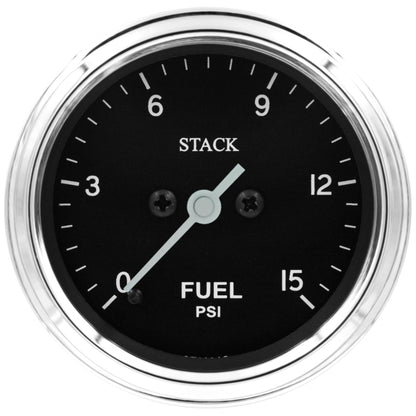 Autometer Stack 52mm 0-15 PSI 1/8in NPTF Male Pro Stepper Motor Fuel Pressure Gauge - Classic ST3304C