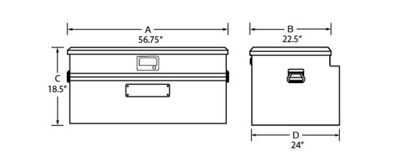 Tradesman Aluminum Flush Mount Truck Tool Box Full/Wide (56in.) - Brite Tradesman