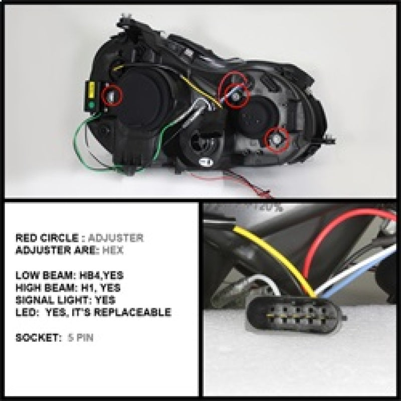 Spyder Mercedes Benz CLK 03-09 Projector Halogen Model- LED Halo DRL Chrm PRO-YD-MBCLK03-DRL-C SPYDER