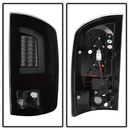 Spyder 07-09 Dodge Ram 2500/3500 V3 Light Bar LED Tail Lights - Blk Smoke ALT-YD-DRAM06V3-LBLED-BSM SPYDER