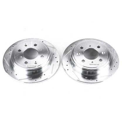 Power Stop 90-01 Acura Integra Rear Evolution Drilled & Slotted Rotors - Pair PowerStop