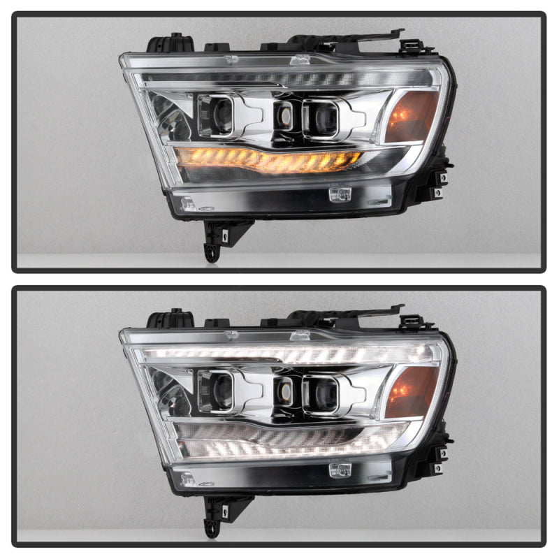 Spyder Dodge Ram 19-20 Halogen Model Projector Headlights Chrome PRO-YD-DR19HALSI-SEQ-C SPYDER