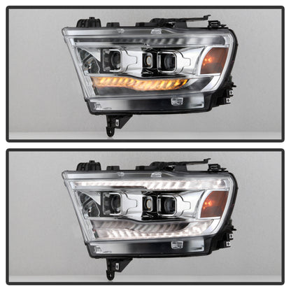 Spyder Dodge Ram 19-20 Halogen Model Projector Headlights Chrome PRO-YD-DR19HALSI-SEQ-C SPYDER