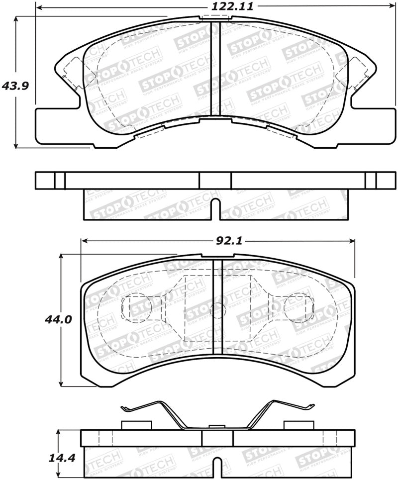 StopTech Premium Ceramic Front Brake Pads - 308.17310 Stoptech