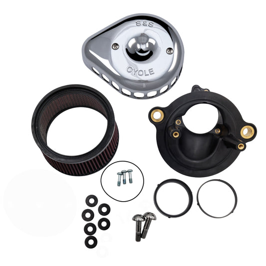 S&S Cycle M8 Gen 2 Models Stealth Air Cleaner Kit w/ 1in Filter Mini-Teardrop 58/64/68mm TB - Chrome