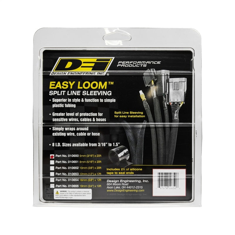 DEI Split Wire Sleeve Easy Loom 5mm-3/16in x 20 Black