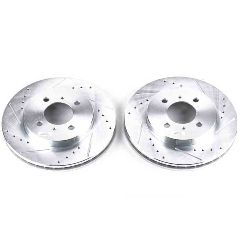Power Stop 02-07 Mitsubishi Lancer Front Evolution Drilled & Slotted Rotors - Pair PowerStop