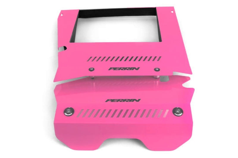 Perrin 2015+ Subaru WRX Engine Cover Kit (Intercooler Shroud + Pulley Cover) - Hyper Pink Perrin Performance