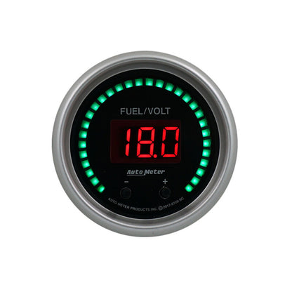 Autometer 52.4mm Black Switchable 0-100 Fuel Level / 8-18V Voltmeter Sport-Comp Elite Digital Gauge 6709-SC