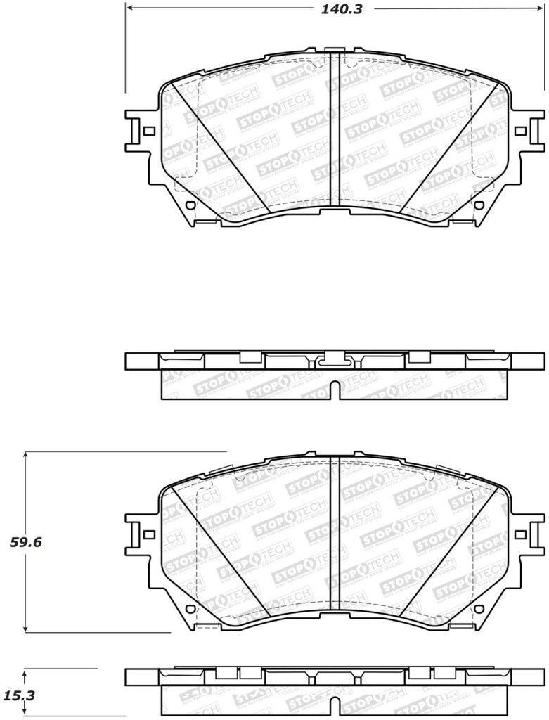 StopTech Premium Ceramic Rear Brake Pads - 308.17110