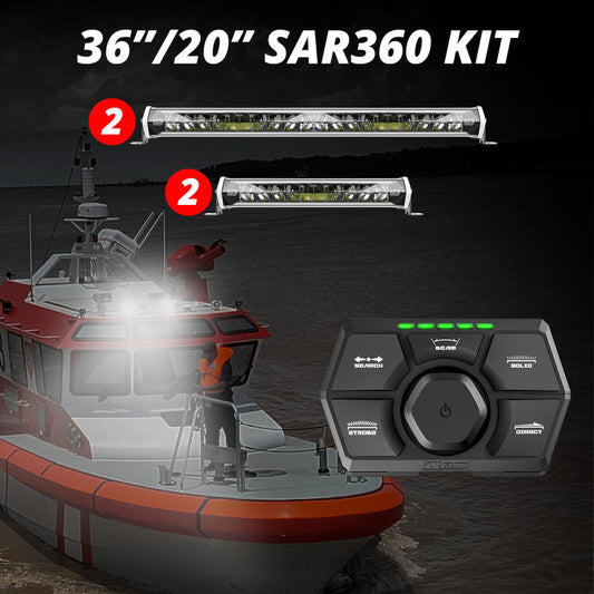 XKGlow White (2)36" (2)20” SAR360 Light Bar Kit Emergency Search and Rescue Light System - Part XK-SAR360-2211W