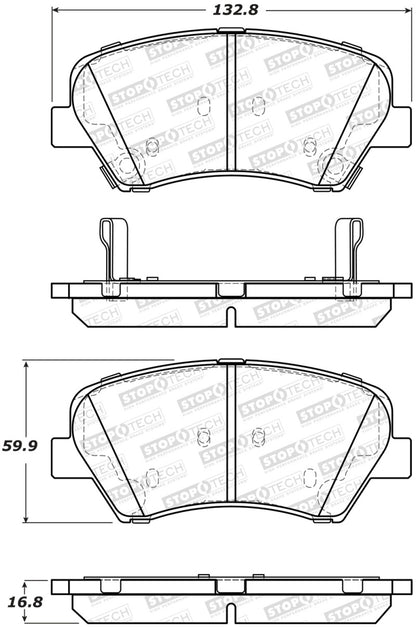 StopTech Premium Ceramic Front Brake Pads - 308.15430 Stoptech