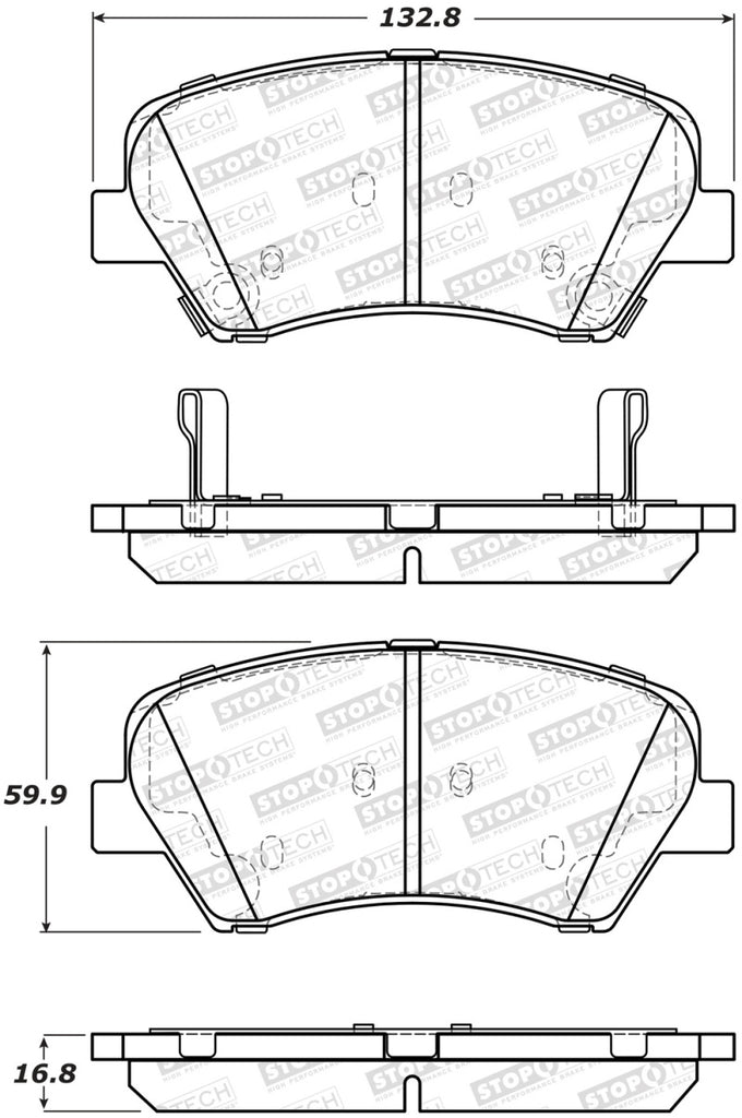 StopTech Premium Ceramic Front Brake Pads - 308.15430